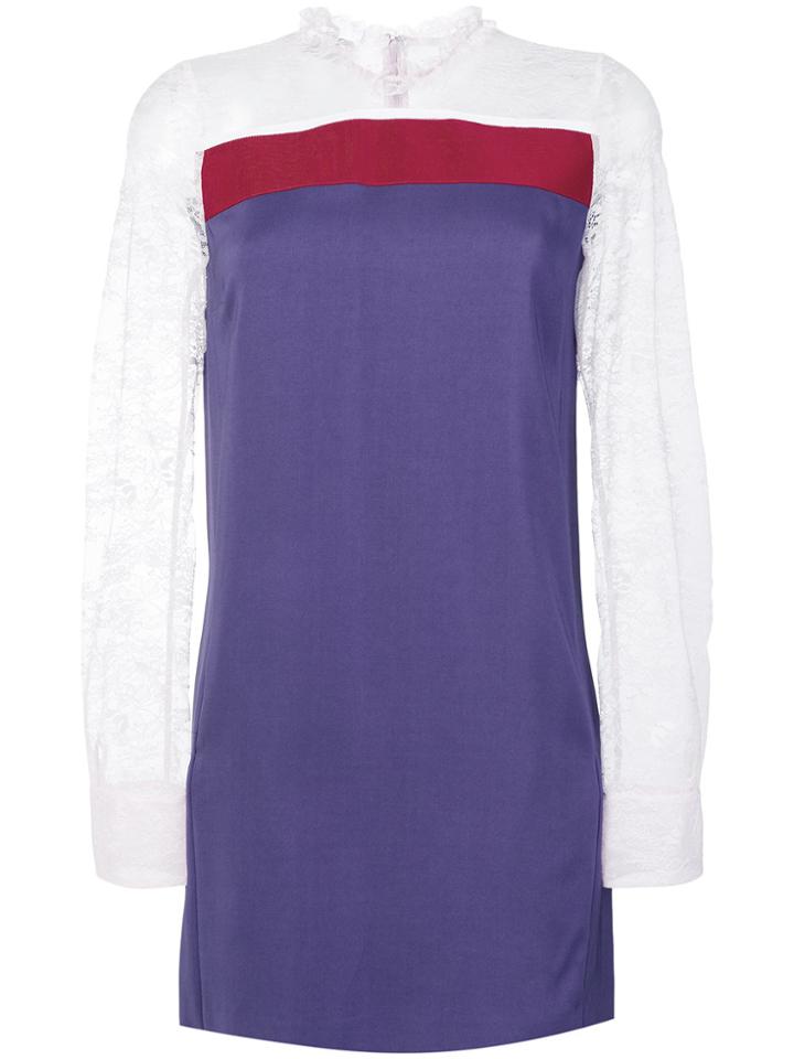 Brognano Lace Sleeve Shift Dress - Pink & Purple