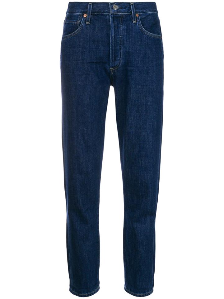 Citizens Of Humanity High Rise Raw Hem Skinny Jeans - Blue