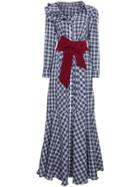 Johanna Ortiz Under New Mexico Skies Frill Gingham Maxi Dress - Blue