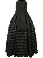 Christian Siriano - Flared Tassle Gown - Women - Silk/polyester - 6, Black, Silk/polyester