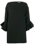 Valentino Tulip Sleeve Shift Dress - Black