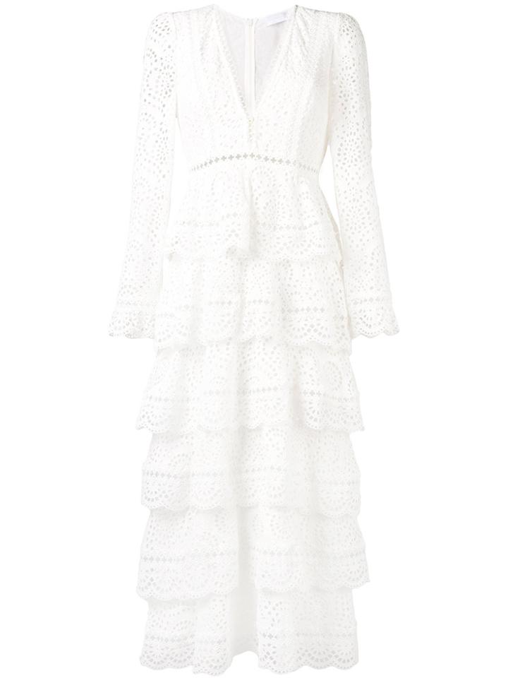 Zimmermann Tiered Cut Out Dress - White