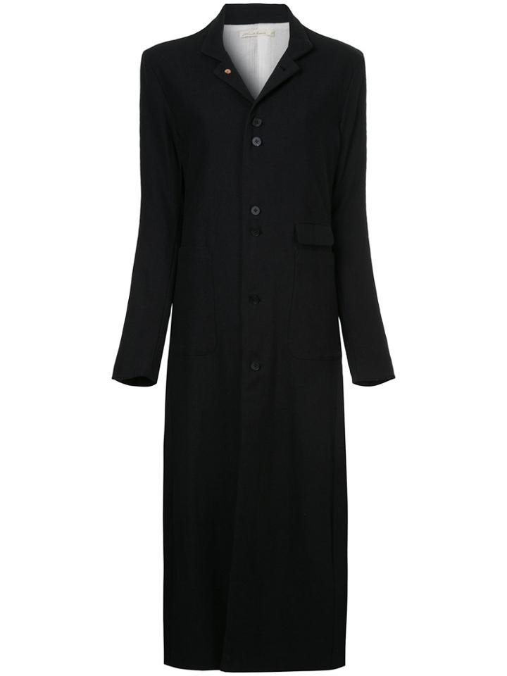 Aleksandr Manamïs Long Buttoned Coat - Black