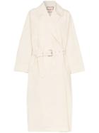 Plan C Oversized Belted Coat - White
