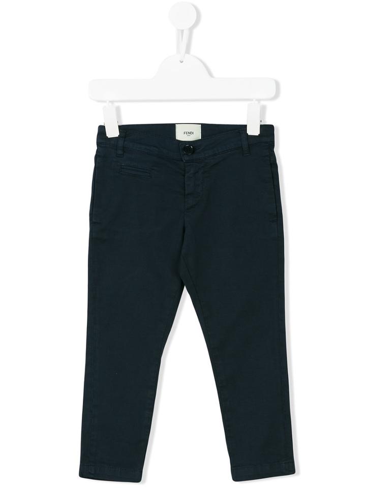 Fendi Kids - Casual Trousers - Kids - Cotton/spandex/elastane - 10 Yrs, Blue