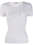 Chanel Vintage 2005's Perforated Cc Knitted Top - White