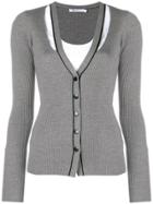 T By Alexander Wang Ribbed Cut-out Cardigan - Grey