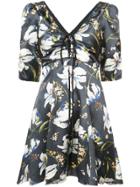Cinq A Sept Laced Detail Floral Dress - Grey