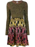 M Missoni Pleat Skirt Printed Mini-dress - Yellow