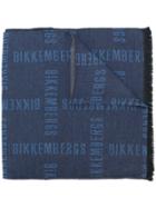 Dirk Bikkembergs Slogan Print Scarf - Blue