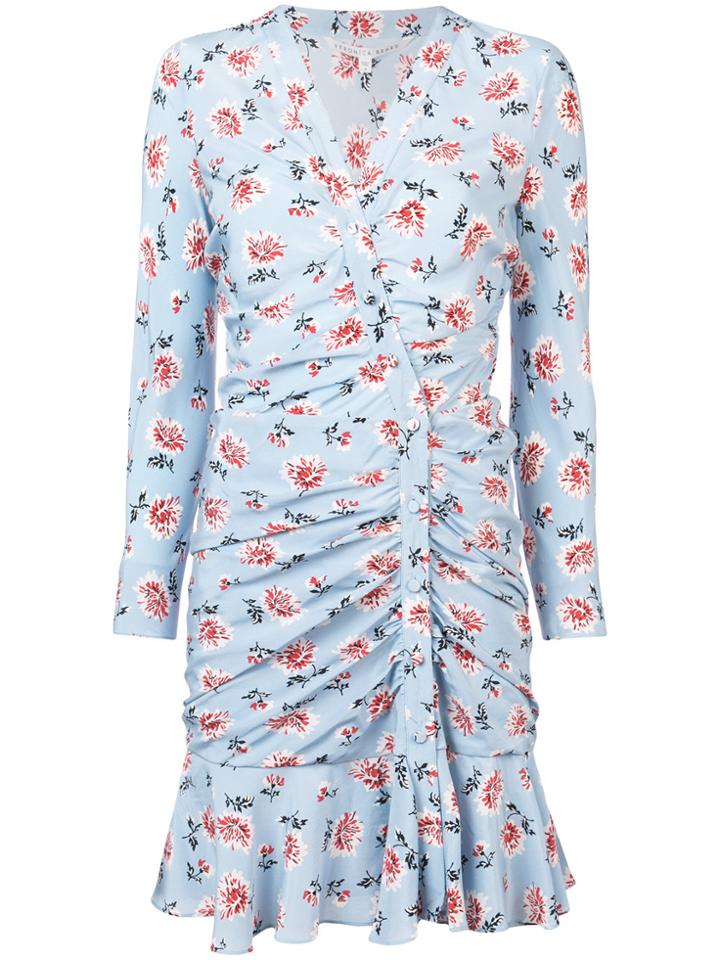 Veronica Beard Floral Print Asymmetric Dress - Blue