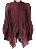 See By Chloé Flared Long Sleeved Blouse - Pink & Purple
