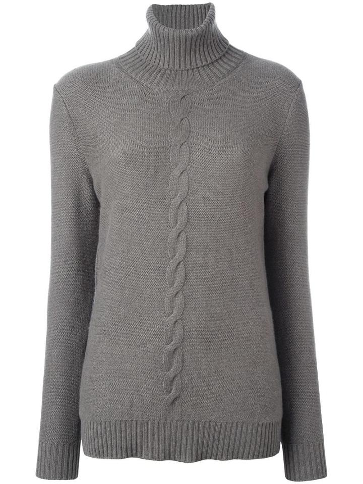 Roll Neck Jumper, Women's, Size: 46, Grey, Cashmere, Loro Piana