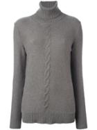Roll Neck Jumper, Women's, Size: 46, Grey, Cashmere, Loro Piana