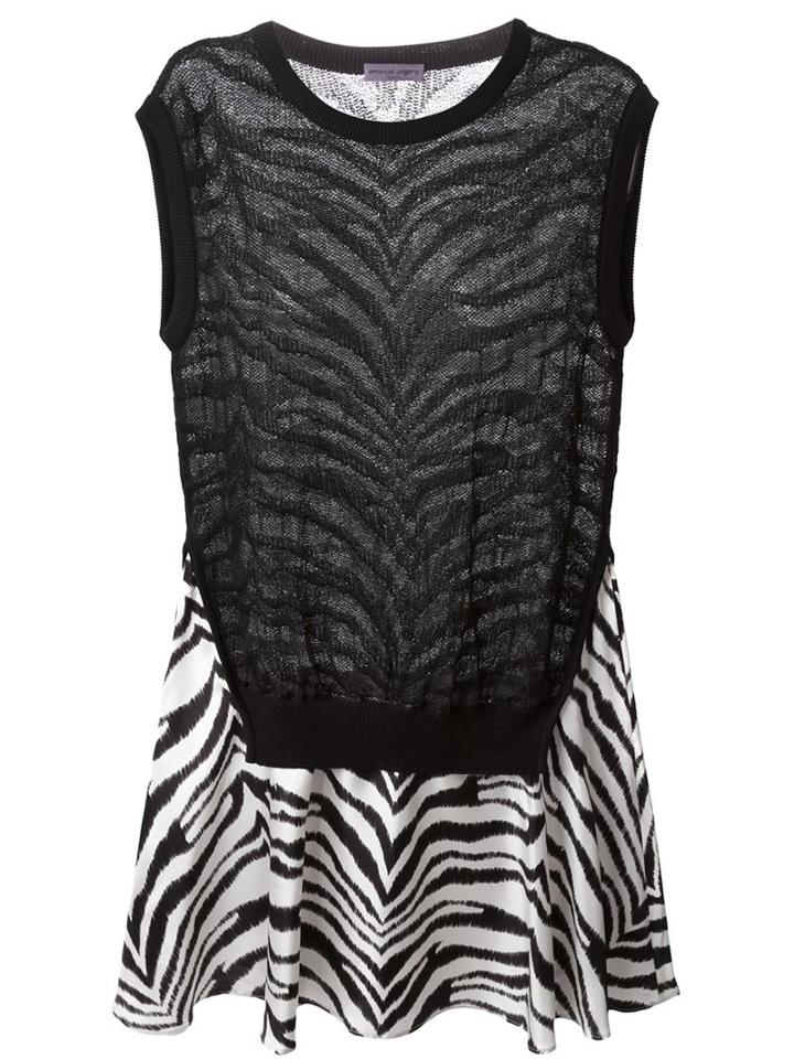Emanuel Ungaro Zebra Print Flared Dress