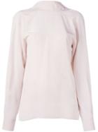 Maison Margiela Draped Back Blouse, Women's, Size: 40, Pink/purple, Silk