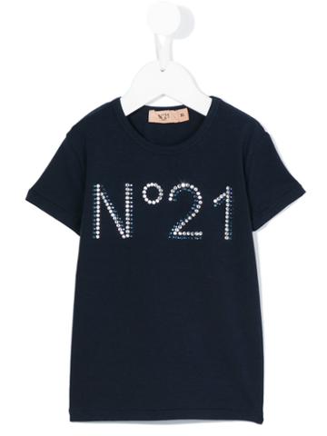 No21 Kids - Logo Print T-shirt - Kids - Cotton/spandex/elastane - 7 Yrs, Blue