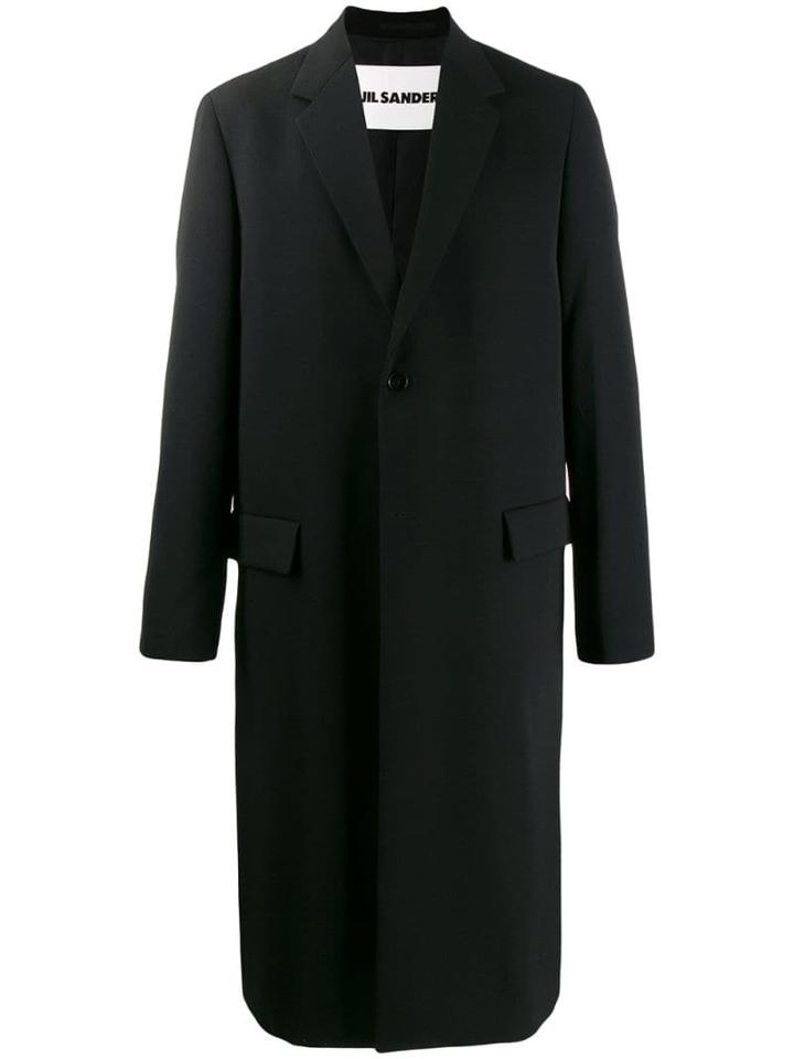 Jil Sander Single-breasted Wool Coat - Black