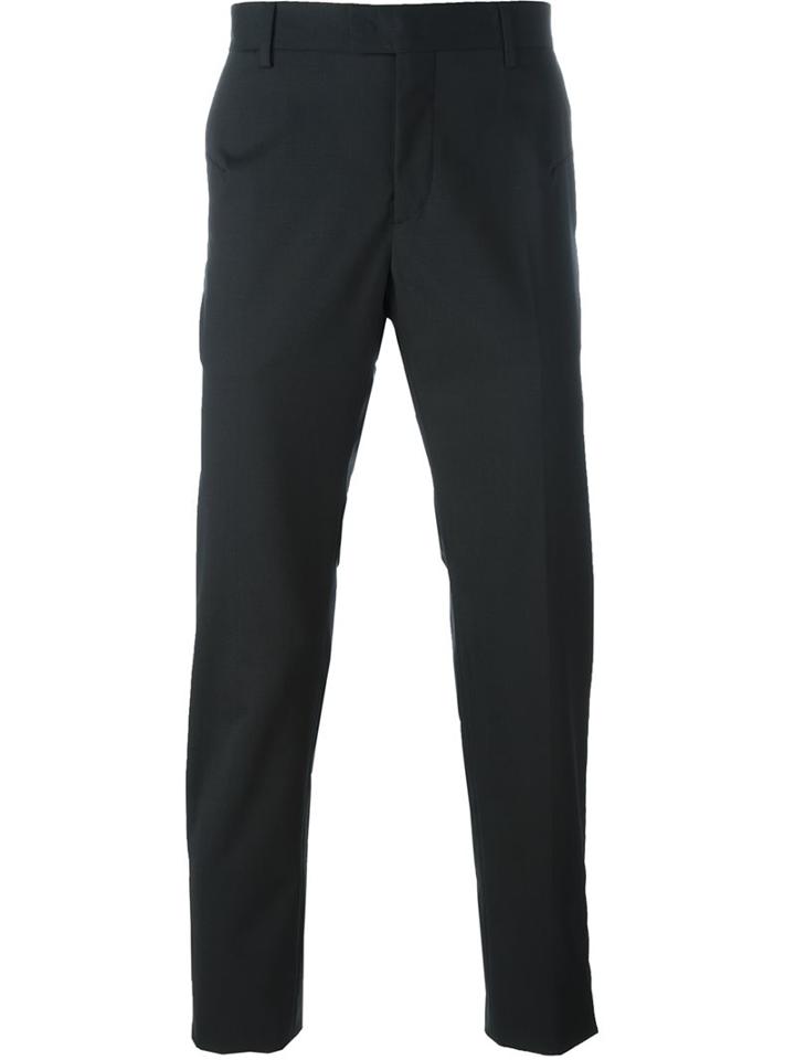 Les Hommes Classic Trousers, Men's, Size: 46, Black, Cotton/leather/spandex/elastane/wool