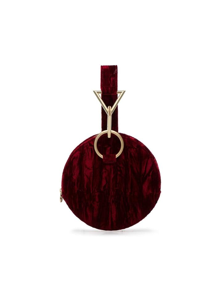 Tara Zadeh Red Azar Velvet Clutch Bag