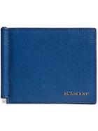 Burberry London Money Clip Card Wallet - Blue
