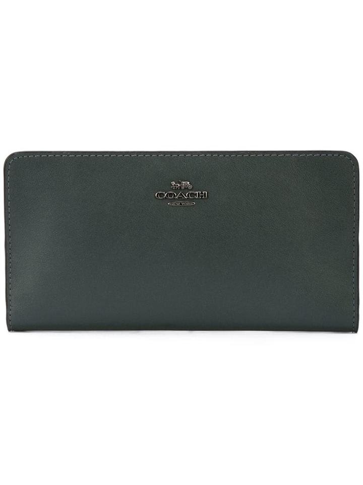 Coach Smooth Leather Skinny Wallet - Green