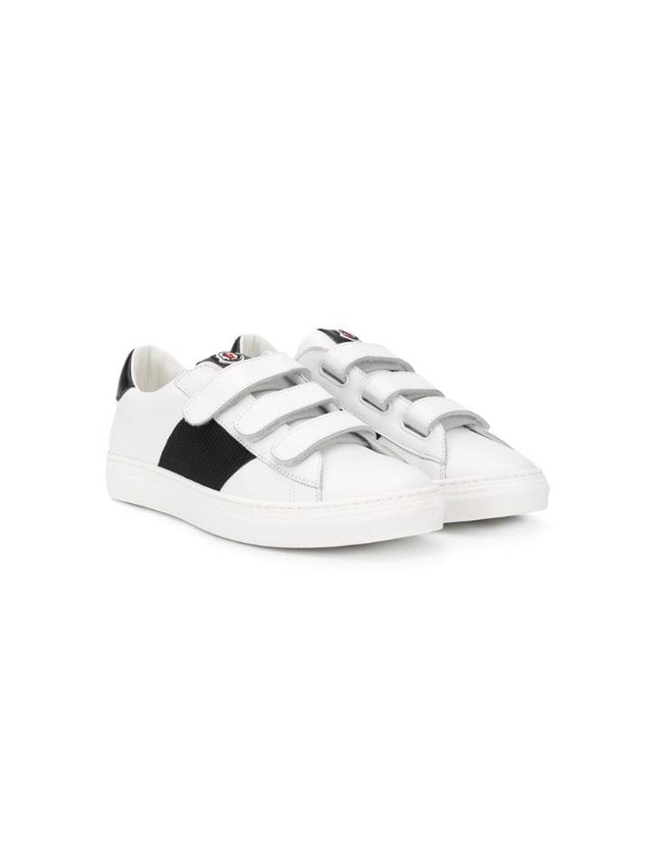 Moncler Kids Teen Canvas Trim Sneakers - White