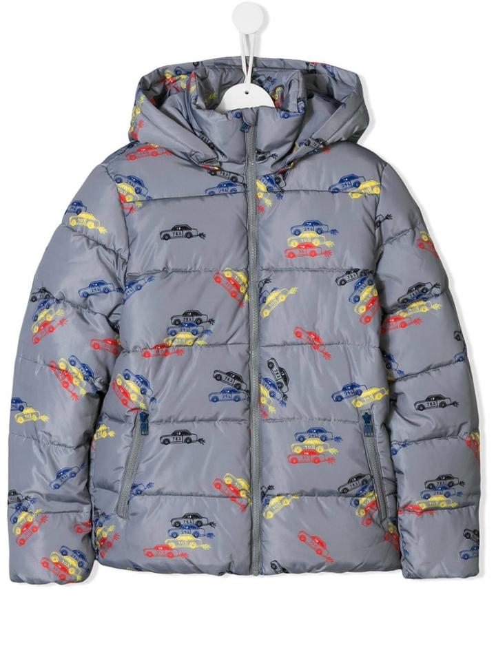 Stella Mccartney Kids Teen Cars Print Padded Jacket - Grey
