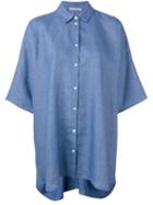 Dusan Box Fit Wide Sleeve Button Down Shirt, Women's, Size: Xs, Blue, Linen/flax