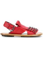 Marni Crystal Embellished Sandals - Red