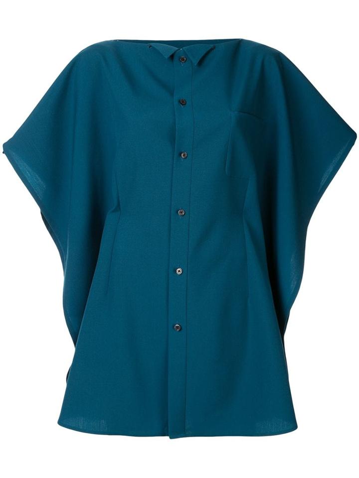 Facetasm Batwing Buttoned Top - Blue