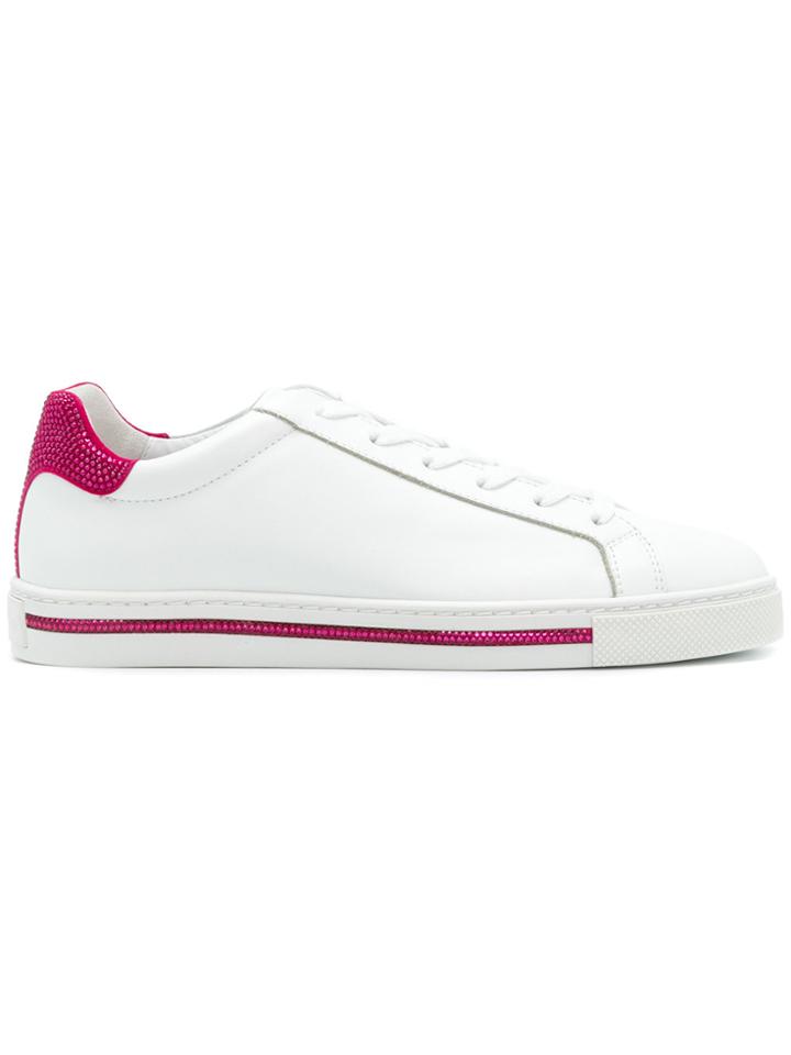 René Caovilla Swarovski Crystal Sneakers - White