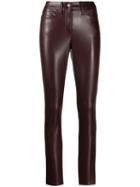 Cambio Faux Leather Skinny Trousers - Red
