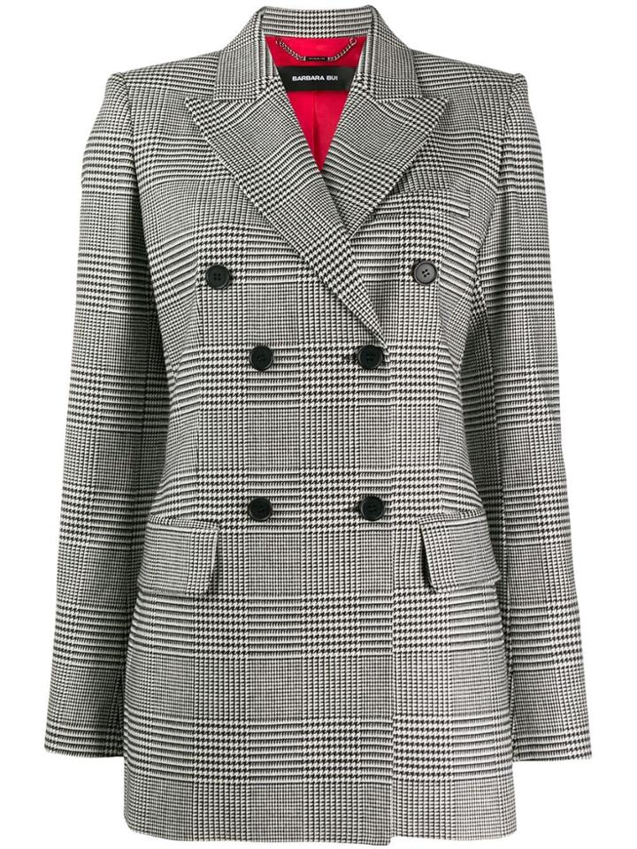 Barbara Bui Checked Double Breasted Blazer - Black