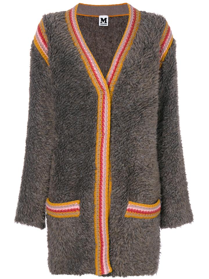 M Missoni Striped Trim Cardigan - Brown