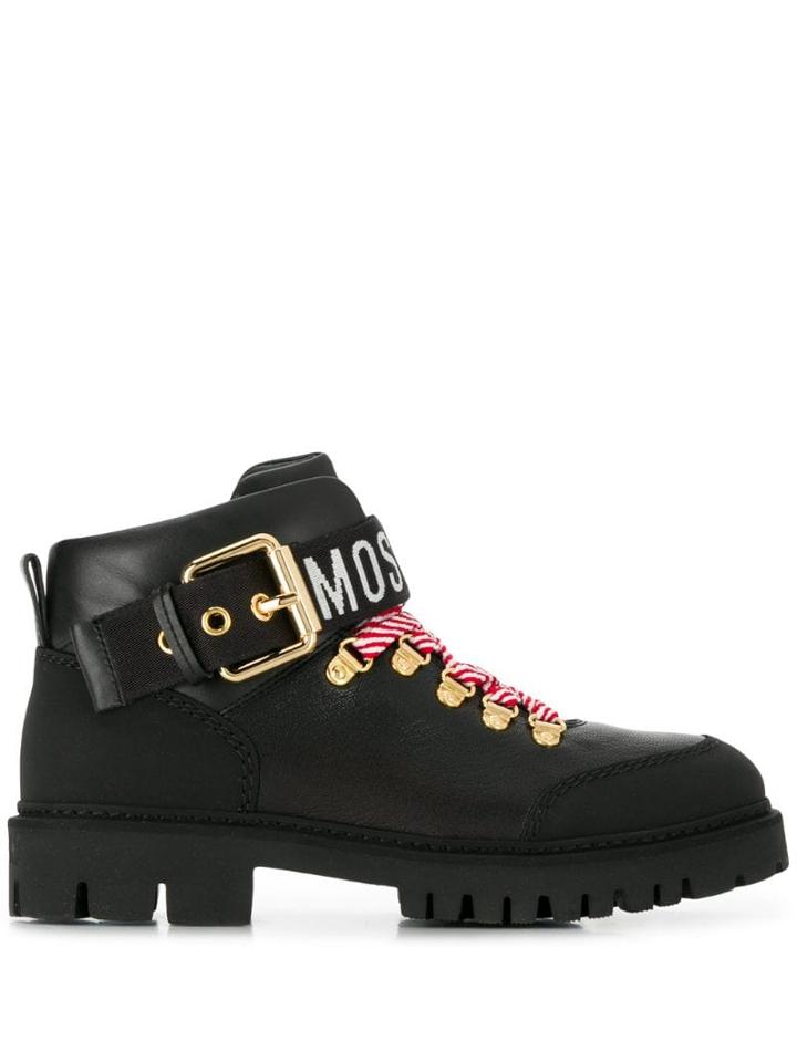 Moschino Low Biker Boots - Black