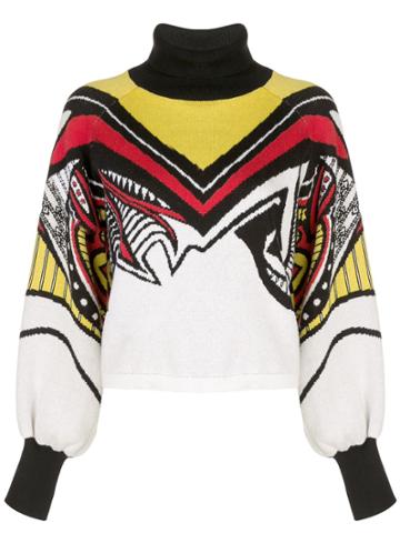 Victoria Hayes Colour-block Turtle Neck Sweatshirt - White