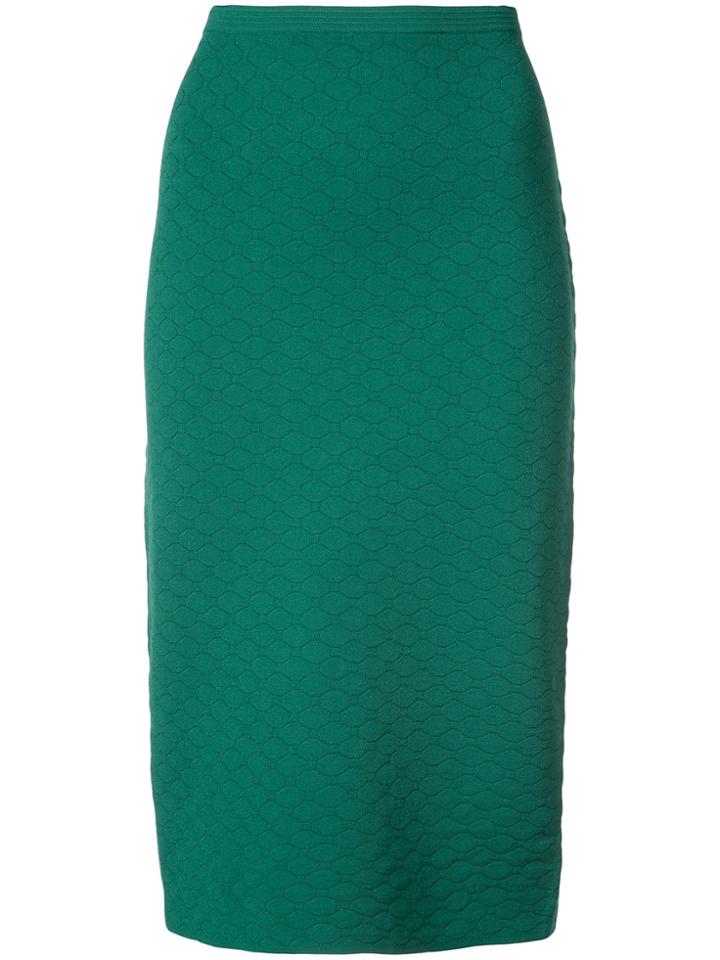 Dvf Diane Von Furstenberg Geometric Textured Skirt - Green