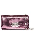 Miu Miu Pink Iconic Sequin Embellished Crystal Mini Bag - Pink &