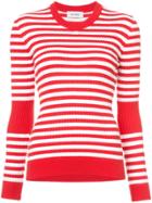 Courrèges Striped Knitted Top - Red