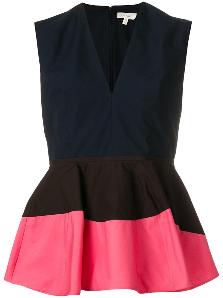 Delpozo Bicolour Peplum Top - Blue