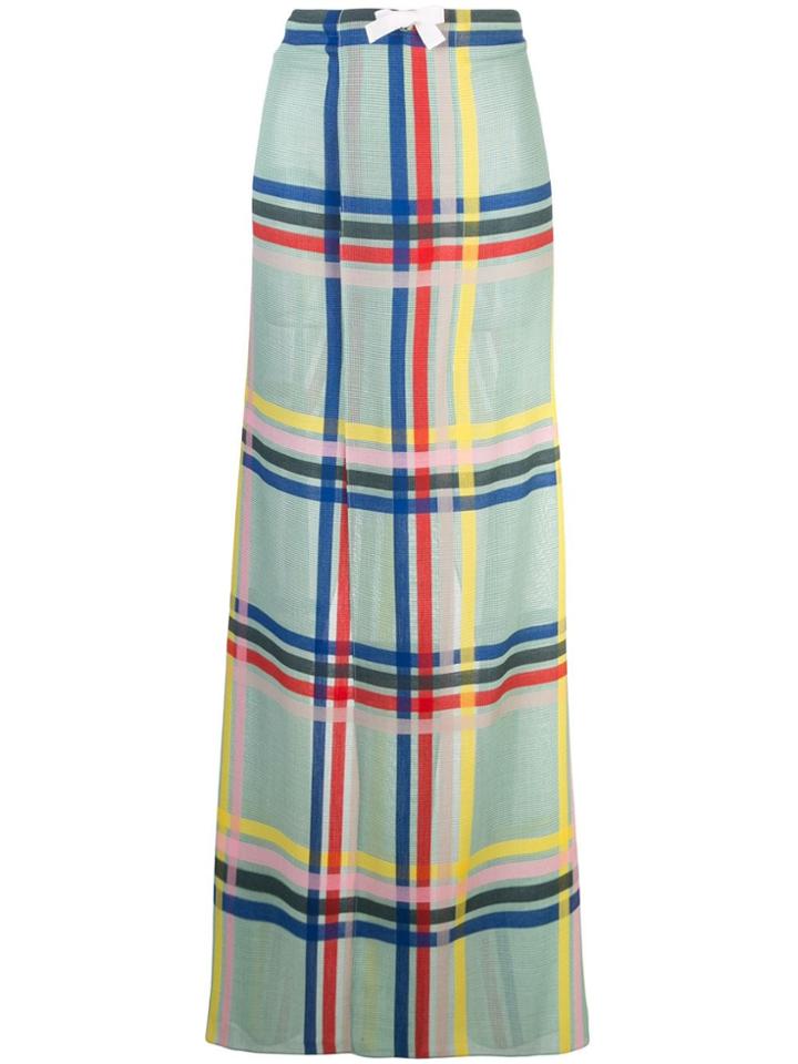 Maison Rabih Kayrouz Checked Maxi Skirt - Green