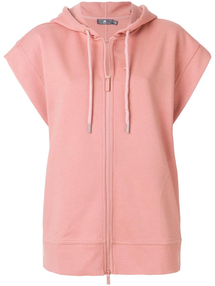 Adidas By Stella Mccartney Short-sleeved Yoga Hoodie - Pink & Purple