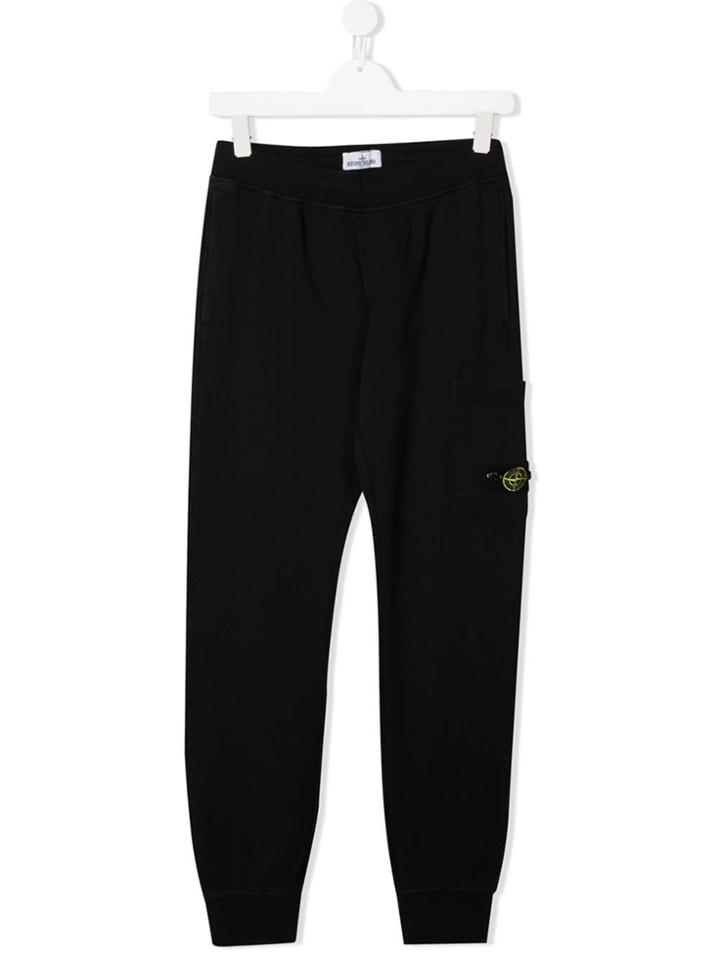 Stone Island Junior Plain Casual Trousers - Black