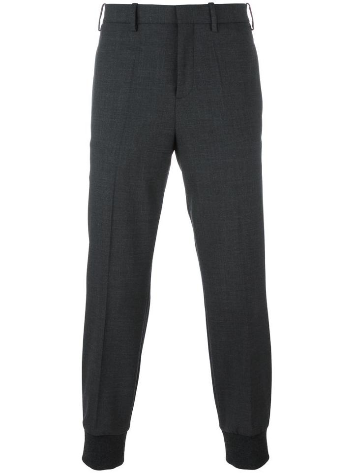 Neil Barrett Straight Trousers, Men's, Size: 50, Grey, Viscose/polyester/cotton/spandex/elastane