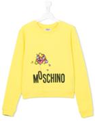 Moschino Kids Logo Print Sweatshirt, Girl's, Size: 14 Yrs, Yellow/orange