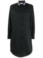 Moschino Embroidered Logo Shirt Dress - Black