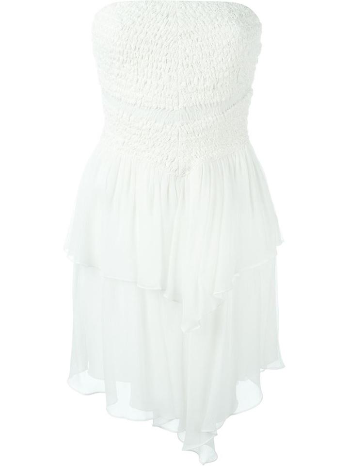 Jay Ahr Strapless Mini Dress, Women's, Size: 36, White, Silk/cotton/polyester