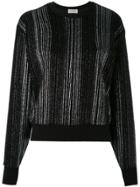 Saint Laurent Metallic Pleated Sweater - Black