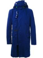 Sacai Layered Coat, Men's, Size: 2, Blue, Cotton